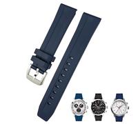 SERDAS Rubber Silicone Watchband 20mm 19mm 21mm 22mm for Tissot Le Locle T006 T114 PRC200 Strap Butterfly Buckle Waterproof Bracelet(Blue Silver Pin,20mm)