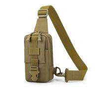 SERDAS Tactical Chest Bag Trekking Pack Mobile Phone Pouch Sports Bag Men Crossbody Sling Shoulder Bag Assault Camping Fanny Pack(Khaki)