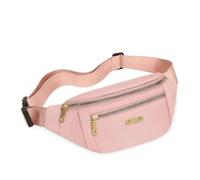 SERDAS Waist Bags for Women Oxford Leisure Color Waist Bag Shoulder Crossbody Chest Bags Handbags All-Match Messenger Belt Bags(Pink)