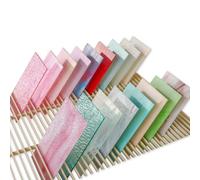 SERdeerCH 17 Sheets Stained Glass Pack,10 * 15CMCathedral Glasses,Cathedral Art Glass for Mosaic Crafts & Supplies,Iridescent Colors DIY Home(Colorful)