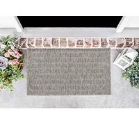 Serdim Rugs Harper Kilim Braided Herringbone Design Outdoor Rugs, Silver, Rectangle 50 x 80cm