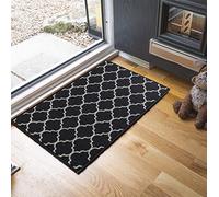 Serdim Rugs Havana Washable Non-Slip Door Mat, Trellis, Black, 40x60cm