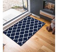 Serdim Rugs Havana Washable Non-Slip Door Mat, Trellis, Navy, 40x60cm