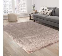 Serdim Rugs Modern Soft Plain Shiny Shimmer Living Room Polyester Shaggy Area Rugs, Bronze, 200x290cm (6'7"x9'6")