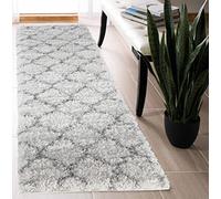 Serdim Rugs Moroccan Berber Shaggy Runner Rug, Light Cream, 60x220cm