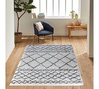Serdim Rugs Morrocan Berber Living Room Mixed Diamond Geometric Design Shaggy Area Rugs, Dark Cream, 200x290cm (6'7"x9'6")