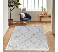 Serdim Rugs Morrocan Berber Living Room Scandi Shaggy Area Rugs, Light Cream, 160x230cm (5'3"x7'7")