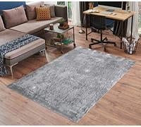Serenity Modern Abstract Acrylic Area Rug - Contemporary Style for Living Room, Bedroom or Hallway Desire Rugs Grey 80cm x 150cm