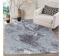 Serdim Rugs Serenity Modern Abstract Water Flow Grunge Textured Contemporary Area Rugs, Black, Rectangle 200 x 290cm