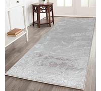 Serdim Rugs Serenity Modern Abstract Water Flow Grunge Textured Contemporary Runner Area Rugs, Stone, 60 x 220cm