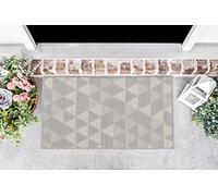 Serdim Rugs Sky Kilim Braided Triangle Design Outdoor Rugs, Silver, Rectangle 50 x 80cm