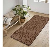 Desire Rugs Havana Beige Quatrefoil Anti Slip Door Mat 300 x 80cm - Size: 80 x 300cm - Gold - Wilko