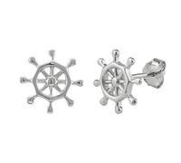 Serebra Jewelry steering wheel rudder stud earrings made of 925 sterling silver