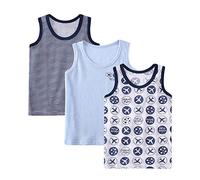 Serecofo 3-Pack Tank Top T-Shirt Boy in Soft Cotton Under Shirt for Little and Young Boys 2-8 Years Vest Mesh Soft Comfy