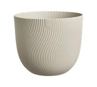 Sereh Round 30cm Mushroom Beige Planter Frost Resistant Drainage Indoor Outdoor