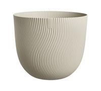 Sereh Round 40cm Mushroom Beige Planter Frost Resistant Drainage Indoor Outdoor
