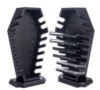 SEREIINO Coffin Eyeshadow Palette Organizer - Spooky Halloween Decor for Bathroom and Bedroom - Gothic Wooden Coffin Makeup Organizer for Vanity for Oddities - Witchy Gifts for Women