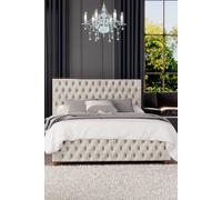 LLB Seren Velvet Small Double Ottoman Bedframe - Pearl