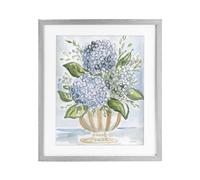'Serena Pastel Hydrangea Bouquet'| Framed Print Under Glass