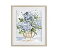 'Serena Pastel Hydrangea Bouquet'| Framed Print Under Glass