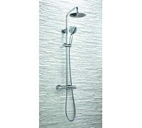 Serena Round Thermostatic Shower System Slide Rail Kit with Rainshower Head