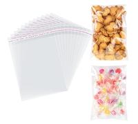 SERENA’S Clear Cellophane Bags Pack of 100 - Self-Adhesive Reseal able Peel & Seal Bags for Cookies, Cards, Envelopes, Photos, Crafts, Packaging & Display - Strong, Waterproof, Food Safe (24 x 25 cm)