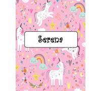Serena: Unicorn Notebook Personal Name Wide Lined Rule Paper | The Notebook For Writing Journal or Diary Women & Girls Gift for Birthday, For Student, Back to schoo | 160 Pages Size 8.5x11inch