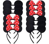 SERENA'S ® 12 PCS Mickey & Minnie Mouse Ears Cartoon Headband for Birthday Halloween, Party Accessories, Mickey Minnie Ears for Adults/Children Fancy Dress Costume Head Band Accessory Ears Headband