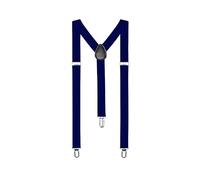 SERENA'S® Men’s Braces Suspenders with Strong Metal Clips & 25mm Slim Y-Back Adjustable Elastic Suspenders Trousers Braces, Trouser Belt for Men & Women for Business Wedding Casual (Navy Blue)