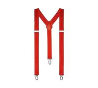 SERENA'S ® Men’s Braces Suspenders with Strong Metal Clips & 25mm Slim Y-Back Adjustable Elastic Suspenders Trousers Braces, Trouser Belt for Men & Women for Business Wedding Casual (Red)