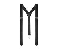 SERENA'S® Men’s Braces Suspenders with Strong Metal Clips & 25mm Slim Y-Back Adjustable Elastic Suspenders Trousers Braces, Trouser Belt for Men & Women for Business Wedding Casual (Black)
