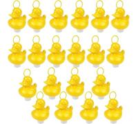 SERENA'S Pack of 20 Weighted Yellow Ducks with Hooks - 7cm Durable Plastic Ducks for Kids - Perfect for Duck Fishing Set, Bath Toys, Pool Play, Educational Fun & Water Games