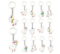 Serencatcher 12pcs Silly Goose Acrylic Keychains - Funny One Silly Goose Party Favors Keychain set with Double-Sided Printing, 6 Designs Acrylic Keyrings for Birthday Baby Shower Decorations Gifts
