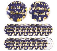 Serencatcher 18pcs Navy Blue and Gold Birthday Party Favors Button Pins for The Whole Birthday Squad It’s My Birthday Pin for Navy Blue and Gold Birthday Party Favors