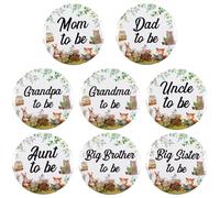 Serencatcher 8Pcs Storybook Baby Shower Family Pins Set, Storybook Baby Shower Favors Mom Dad Uncle Aunt Grandpa Grandma Big Sister Brother to Be Pins for Book New Chapter Begins Party Gifts Souvenirs