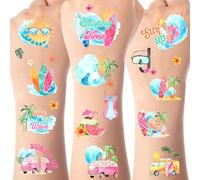 Serencatcher Beach Surfing Temporary Tattoos, 12 Sheet Summer Surfing Party Favors Temporary Tattoos Stickers for Surfing 1st Birthday The Big One Baby Shower Party Summer Beach Theme Party Favors