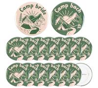 Serencatcher Camp Bachelorette Decorations Button Pins, 16pcs Camp Bride Camp Bach Badges Bride Squad Pins for Camping Bridal Shower Wedding Engagement Party Favors Team Bride Accessories