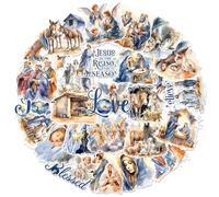 Serencatcher Christmas Religious Stickers for Scrapbooking, 100Pcs Nativity Scene Jesus is The Reason for The Season Joy Christian Nativity Stickers Waterproof for Laptop Bottles Skateboard Luggage
