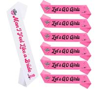 Serencatcher Cowgirl Hen Party Sashes for Bride & Bridesmaids - 1x Man I Feel Like a Bride Sash & 6x Let’s Go Girls Satin Sashes for Last Rodeo Bachelorette Bridal Shower Party Decorations & Props