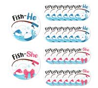 Serencatcher Fish Gender Reveal Party Favors Fishing Theme Button Pins Fish Gender Reveal Decor Fishhe or Fishshe Gender Reveal Party Decor Gone Fishing Baby Shower Supplies for He Or She Party