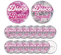 Serencatcher Last Disco Bachelorette Party Decorations Button Pins, 16pcs Disco Bride/Squad Pins for Last Rodeo Cowgirl Nashville Last Hoe Down Bachelorette Bridal Shower Wedding Party Favors