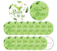 Serencatcher Margs and Matrimony Bachelorette Party Button Pins, 16pcs Bride to Be and Team Bride Badges Bride Squad Pins for Green Margarita Cocktail Bridal Shower Party Decorations Accessories