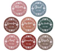 Serencatcher Mexican Baby Shower Family Pins Set - 8pcs Mexican Talavera Pin Back Buttons Mom Dad Uncle Aunt Grandpa Grandma Big Sister Brother to Be Pins for Cielito Lindo Baby Shower Favors