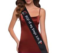Serencatcher Rip to My Single Life Sash, Gothic Bride Sash with Skull and Tombstone for Bridal Shower Gift, Gothic Halloween Bachelorette Party Decorations