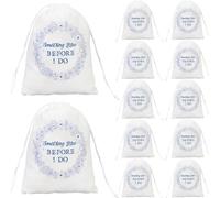 Serencatcher Something Blue Before I Do Drawstring Gift Bags 12pcs Blue Floral Cotton Bags Pouches 5.9×7.9in for Bridal Shower Wedding Bachelorette Party Favors Bridesmaid Proposal Gift Packaging