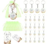 Serencatcher Storybook Baby Shower Party Favors - 24 Sets A New Chapter is About to Begin Keychains Thank You Cards & Organza Bags with String for Jungle Safari Woodland Forest Animal Decor Gifts