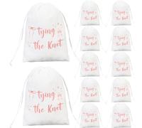 Serencatcher Tying the Knot Drawstring Gift Bags 12pcs Pink Bow Cotton Bags Pouches 5.9×7.9in for Bachelorette Party Bridal Shower Wedding Favors Hangover Recovery Kit Packaging