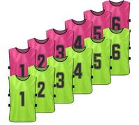 SerendipitousWhisper 12-piece Football Training Vest,Reversible Numbered Practice Vest,Comfortable Breathable,Team Sports Pennies Jerseys For Youth Adult