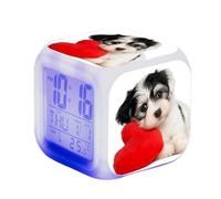 SerendipitousWhisper Cute Dog Digital Alarm Clock Children's LED Night Bedside Alarm Clock Square Illuminated LCD Clock Animals Pattern Wake Up Alarm Clock Gift Birthday Gifts For Kid Adults