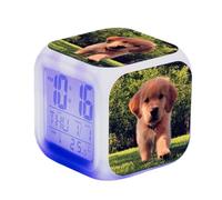 SerendipitousWhisper Cute Dog Digital Alarm Clock Children's LED Night Bedside Alarm Clock Square Illuminated LCD Clock Animals Pattern Wake Up Alarm Clock Gift Birthday Gifts For Kid Adults